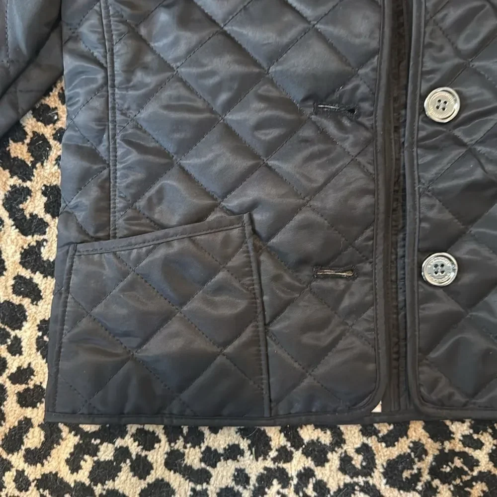 Burberry Children Black Diamond Quilted Jacket in size 5 youth